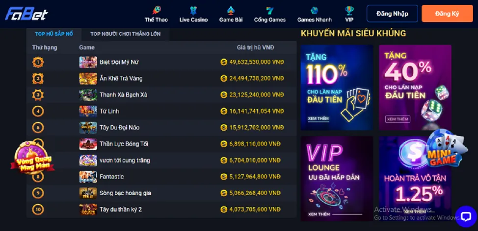 Máy đánh bạc slot với biểu tượng may mắn